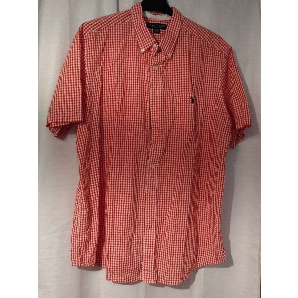 U.S. Polo Assn. Big & Tall Men's 2XLT Checkered Short Sleeve Button-Down Shirt